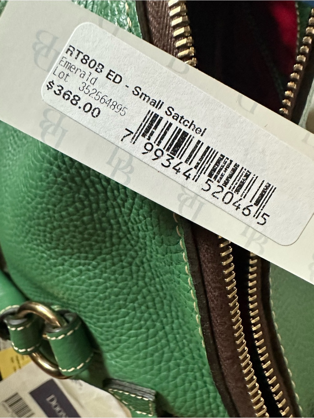 Dooney & Bourke Small Pebbled Leather Satchel - Emerlad - Picture 11 of 11